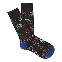 K. Bell Socks Mens Novelty Transportation Bright Bikes Crew Casual, Bright Bikes (Blue), Large US