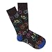 K. Bell Socks Men's Crew, Bright Bikes, 10-13