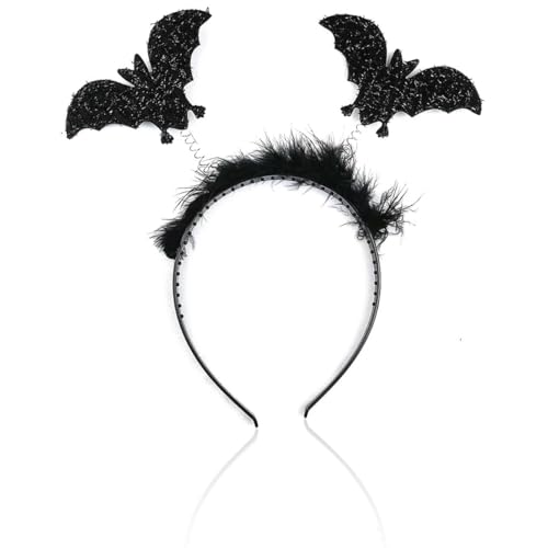 ZORVUJI 2 Pezzi Cerchietto Pipistrello Halloween Accessori per Capelli per Donne, Bambini e Uomini Orecchie di Pipistrello Spaventose come Fascia e Accessori per Feste