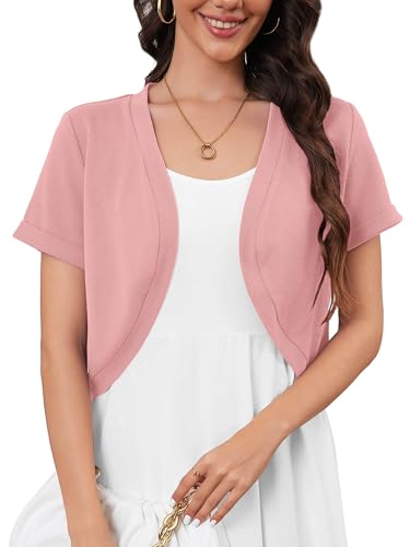 Image of Heymoments Women's Thin Shrugs Lightweight Open Front Cropped Cardigan for Women
