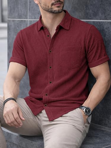 Image of Noble Monk Men's Polyester Regular Fit Solid Casual Shirt |Half Sleeve | |Stylish Shirt