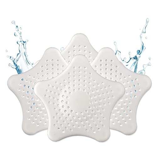 ABFLUSSHELD Colador Universal de Silicona para el desagüe, de Ducha con recogedor de Pelo, de Primer Calidad para el Fregadero, el Lavabo, la bañera y la Cocina Blanco Cover