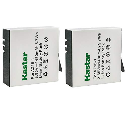 Kastar 2-Pack Battery Replacement for Xiaomi YI AZ16-1, Xiaomi YI AZ16-2 Battery, Xiaomi Yi 4K, Xiaomi Yi 4K+, Xiaomi Yi Lite, Xiaomi YI 360 VR Sport Action Camera Camcorder