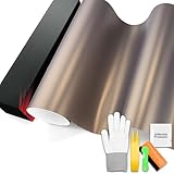 PET Matte Metallic Solar Bronze Vinyl Wrap Auto Car Sticker Decal Film Sheet Bubble Free Air Release Technology with Tool Set 1.6FTx5FT