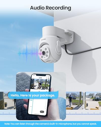 Image of ZOSI 5MP Wired Security Camera System, AI Human Vehicle Detection, Audio Recording, Night Vision, 8pcs 5MP 360 Pan /Tilt Weatherproof Cameras, H.265+ 8CH DVR with 1TB HDD for 24 /7 Home Surveillance