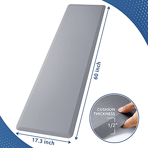 Image of Kitchen Mat Cushioned Anti Fatigue Rug Standing and Comfort Floor Mats | Water-Resistant, Non-Slip, Easy to Clean Comfort Floor Mat for Kitchen, Sink & Office, Multiple Colors & Sizes, 17.3 inchx60 inch