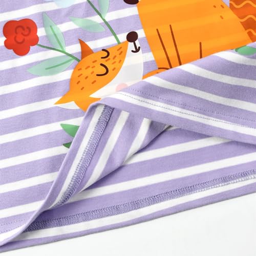 Image of HILEELANG Little Girl Short Sleeve Dress Easter Cotton Casual Applique Tunic Shirt Dresses