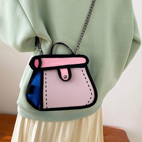 Funny 2D Drawing Handbag Cartoon Shoulder Bag With Chain Strap Casual Crossbody Purse For A Stylish And Whimsical Look Fashio4