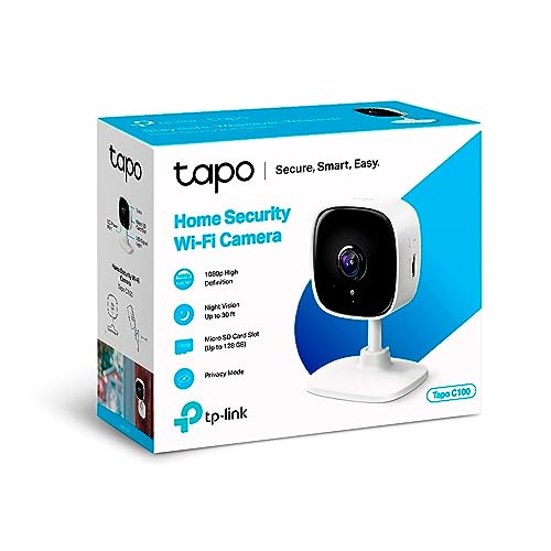 Camera de Segurança Wi-Fi, 1080p Full HD TP-Link Tapo C100, Visão Noturna, Audio de Duas Vias, Traba