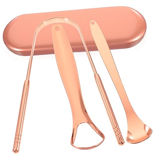 PartyKindom Stainless Steel Portable Case Bad Breath Remover Oral Adults Scraping Tools