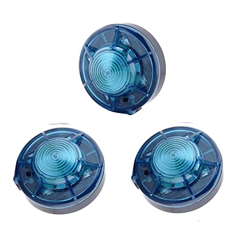 AHOUFHER 3 Pack LED Road Flares Roadside Flashing Emergency Lights Beacon with Magnetic Base for Vehicle and Outdoor Sports.(Blue)