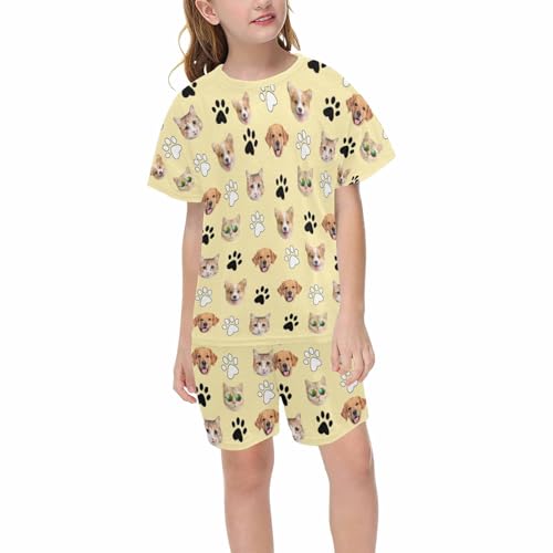 Artsadd Custom Short Pajamas Set with Face Photo for Women Men, Personalized Family Matching Pajamas Set with Pet Dog Face4