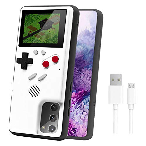 LucBuy Spielhülle für Galaxy, Cooles Vollfarbdisplay,Retro-Schutzhülle mit 36 lustigen Spielen,Stoßfeste Videospiel-Handyhülle mit USB-Ladekabel für Galaxy S10 - Weiß