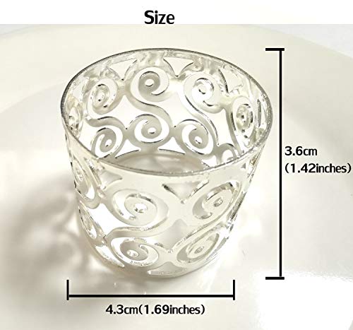 Getfitsoo Silver Napkin Rings Set Of 12, Napkin Rings Hollow Out Napkin Holder Serviette Buckles For Christmas Thanksgiving Table Decorations, Wedding, Dinner,Party, Family Gatherings (Pattern Silver) #TOP6