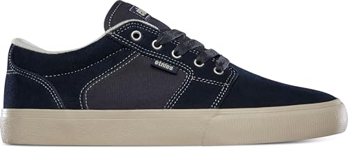 Image of Etnies Barge LS - Classic Skate Look, Slim Vulcanized Silhoutte, Hefty Armored Collar, Reinforced Vulc - Blue /Navy - 9