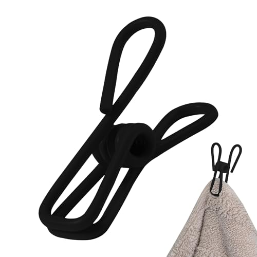 Lot de 30 épingles à linge polyvalentes pour sacs à frites, scellant pour sceller les aliments, support de papier, pince à linge pour suspendre le linge, sacs de cuisine (noir, lot de 30)
