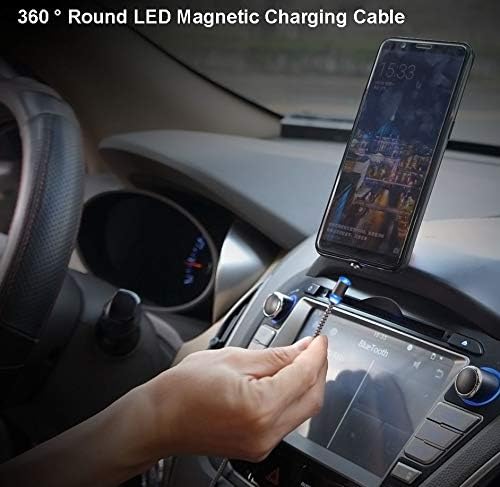 TAiKOOL Magnetic Phone Charger Charging Cable,360° Round,Max 2.4A Fast Charging,LED Indicator, Compatible for Micro USB Android Devices Cell Phone Pad Tablet. (2 Pack for Micro USB Android)