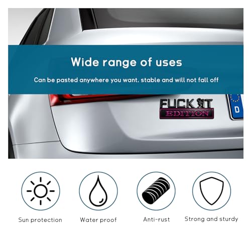 Image of Dickno Fuck It Edition Emblem for Car, Auto Fender Bumper Decoration Stickers, Vehicle 3D Side Fender Rear Trunk Decal Badge, Universal Exterior Accessories for Car Truck SUV (Black Rose)