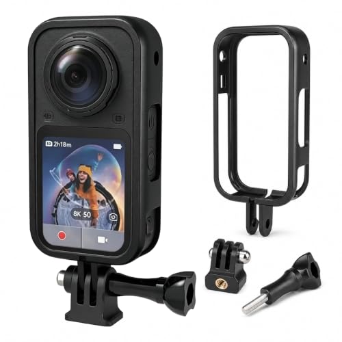 Image of Insta 360 X6 ABS Plastic Housing Cage with 1 /4 Screw Claw Mount, Open-Frame Side-Anti Drop Design, Quick Battery Swap for Insta 360 Action Camera Accessories