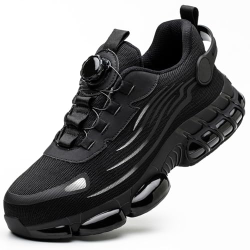 Steel Toe Shoes for Men Indestructible Work Safety Sneakers Non Slip Composite Lightweight Breathable Cushion Construction Puncture Proof Ergonomic Design Durable Soft Sole