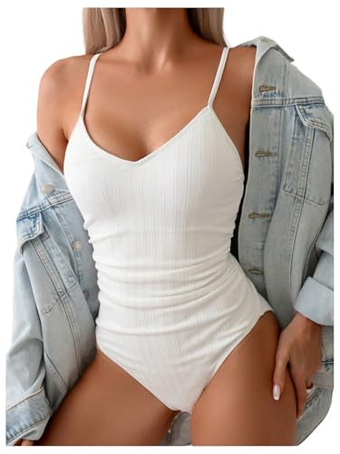 SweatyRocks Women's Cut Out Ring Linked One Piece Swimsuit Ruched Bathing Suit Swimwear