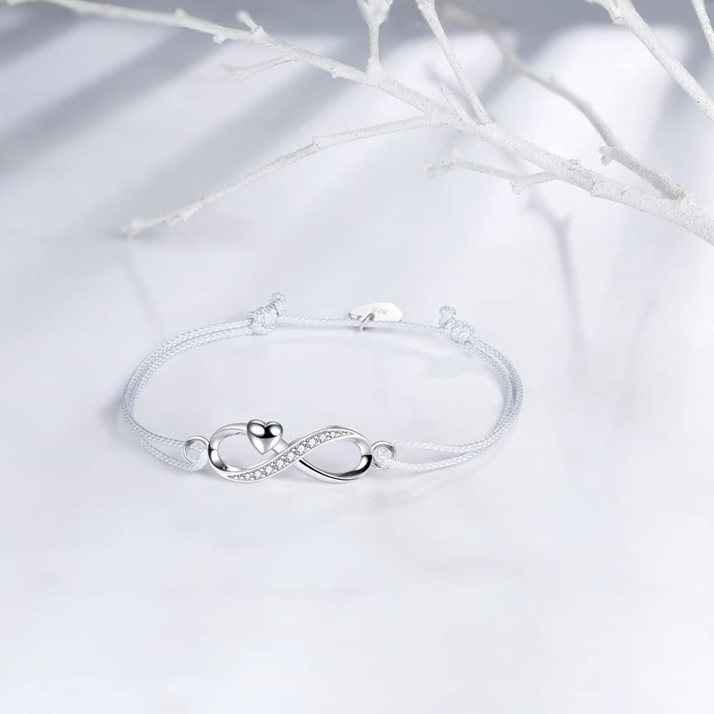 F.ZENI Braccialetti da donna in argento 925 braccialetti infinito con brillanti zirconi amore per sempre braccialetti per regalo gioielli per ragazze con confezione regalo