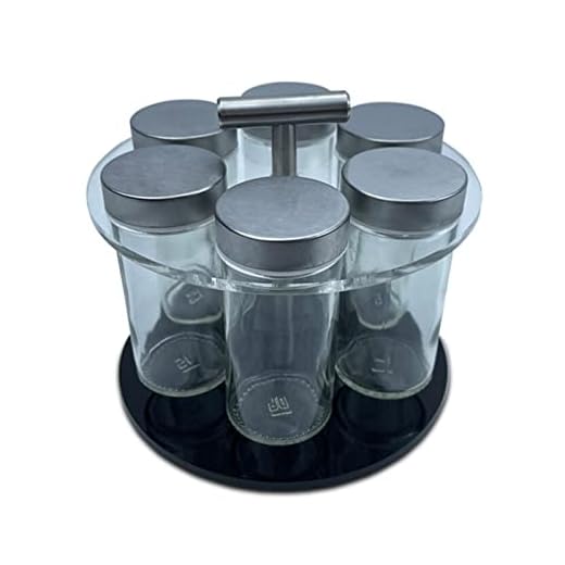 Porta Tempero 6 potes Condimentos Saleiro Inox C/Base Giratoria Gourmet