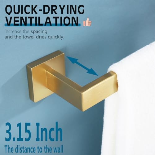 Image of KOKOSIRI 20 Inch Towel Bar Bathroom Towel Bar Kitchen Dish Cloths Hanger Hand Towel Holder Stainless Steel Wall Mount, Brushed Gold, B4003BG-L20