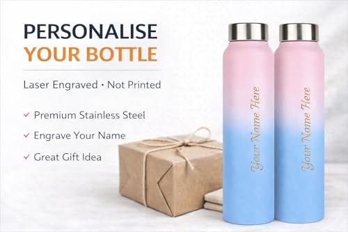 Image of Fitness Mantra Name Customisation 1 Litre Water Bottle | Personalised Bottle with Custom Name Engraving | BPA Free, Leakproof | Ideal for Gym, School & Gifting| Luma|