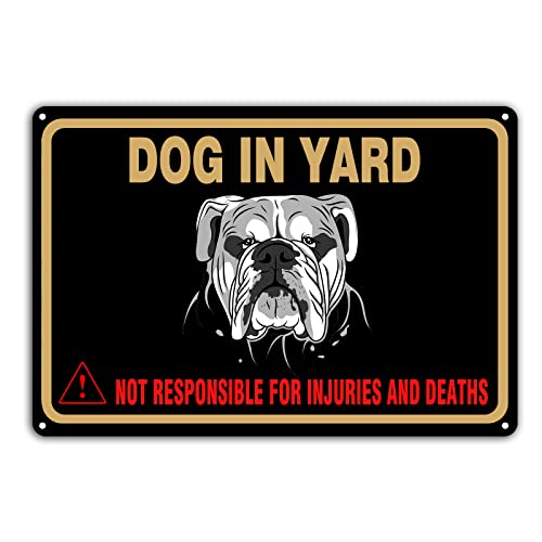 beware of dog bulldog sign - BEWARE of dog sign,personalized metal signs for outdoors,Metal Tin Sign Bulldog warning Sign,Warning Beware Dog Tag Metal Tin Sign Fashion Decoration,Easy Mounting,8