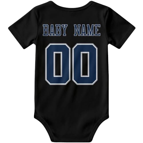 Image of KREDE Baby Clothes Custom Name Bodysuit for Baby Boy Gifts | Short Sleeves Bodysuit with Custom Number Name