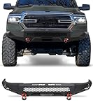 Autoholic Front Bumper Fit for 2019-2024 Ram 1500 Off road Steel Bumper with LED Lights & D-rings (Excl. Rebel & TRX Trim, 19-24 Classic and 20-22 Diesel Models)