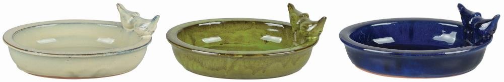 'Esschert Design – Bebedero para pájaros, ovalado, material de la "cerámica, 30,7 x 22,9 x 10,4 cm