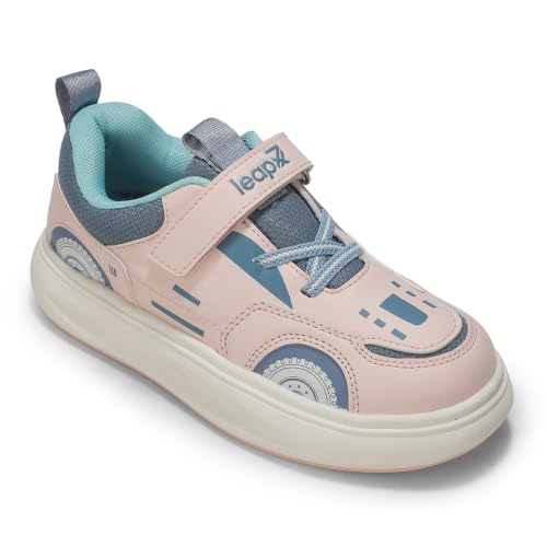 Image of Liberty LEAP7X White & Peach Slip-On Casual Sneakers for Kids