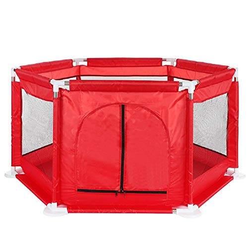 DLAZUM Box per Bambini a 6 Pannelli per Gemelli, recinto per Bambini Piccoli e Neonati per Bambine e Bambini, Centro attività per Bambini, recinto di Sicurezza per la casa e l'interno (Rosso)