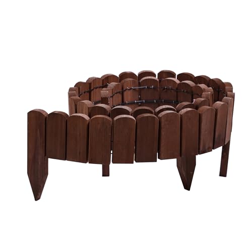 Gartenwelt Riegelsberger Planche à roulettes en bois de sapin 203 cm - Bordure flexible et bordure de pelouse en bois pour jardin et pelouse - Marron -...