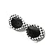 JUSLINK Bold Retro Oval Mod Thick Frame Sunglasses Round Lens Clout Goggles (checkered)
