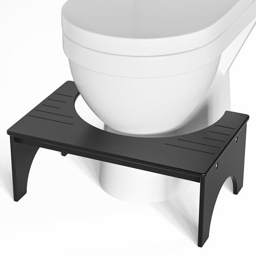 PheeHong Bambus Toilettenhocker Schwarz 17,8cm