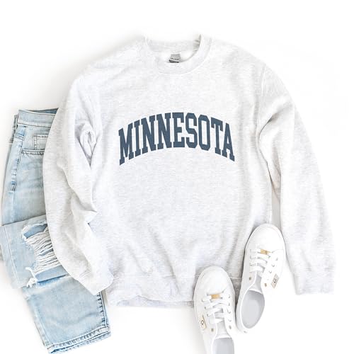 Minnesota Sweatshirt - Minnesota MN Pullover - Faded Vintage Athletic Aesthetic Varsity Style - Trendy State Travel Gift For Him or Her - Unisex Crewneck Sweatshirt2