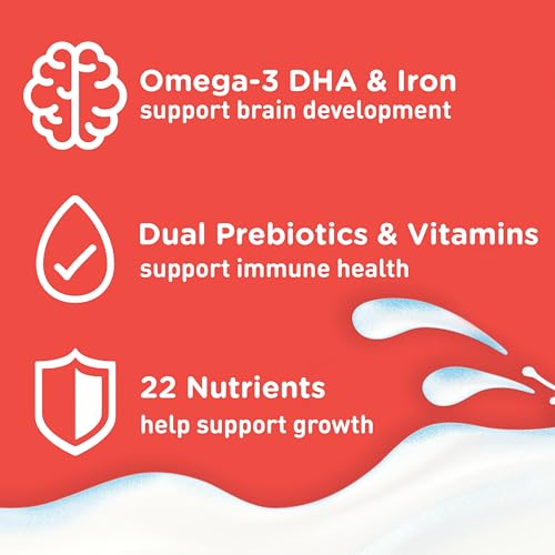 Enfagrow PREMIUM Toddler Nutritional Drink, Natural Milk Flavor, Omega-3 DHA for Brain Support, Prebiotics & Vitamins for Immune Health, Non-GMO, Powder Can, 32 Oz (Pack of 4)