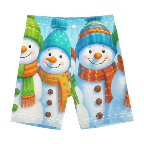 Joisal Cotton Under Dress Shorts Print Cute Snowmen Blue Toddler Girl Biker Shorts 4t Kids Clothing
