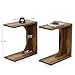 Tribesigns C-Shaped End Table for Couch, Sofa Side Table, C Table for Small Space, Living Room, Bedroom (2, Rustic Brown)