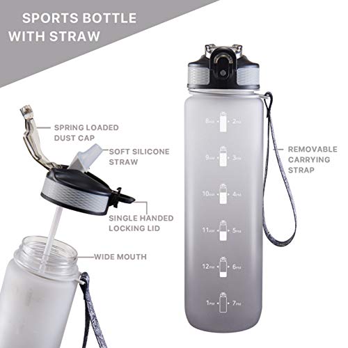 Bouteille d'eau EYQ 950 ml grande gourde réutilisable sans BPA