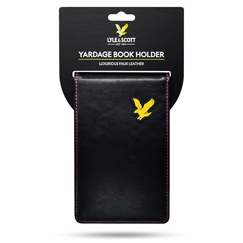 Lyle & Scott Yardage Book Holder Soporte para Libros de Golf, Unisex, Negro, Talla única