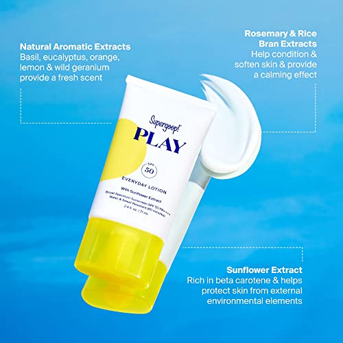 Supergoop! Play Everyday Lotion Spf 50-5.5 Fl Oz - Broad Spectrum Body & Face Sunscreen For Sensitive Skin - Great For Active Days - Fast Absorbing, Water & Sweat Resistant - Reef Friendly #TOP4