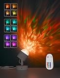 Joyzy Plug-in Dynamic Ocean Wave Table Lamp with Remote Water Ripple Night Light Projector for Room Party Decoration, Color Changing Ambient Lamps, Christmas Decor Lights, Videography Projection