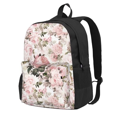 Sac à dos d'école vintage aux roses roses sépia pour un style romantique