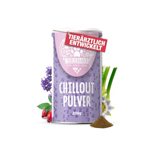 TIERLIEBHABER - Chillout Pulver 200g Natürliche Beruhigungshilfe & Anti-Stress Ergänzung für Hunde – Unterstützung bei Stress, Autofahrt, Silvester, Training – Beruhigungsmittel für Hunde & Pulverform