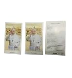 francesco santini san martino genova ricevi 3 SANTINI RELIGIOSI 10X6 CM : papa francesco bergoglio CON PREGHIERA DIETRO per preghiera gesu' dio defunti protezione da tenere in casa auto moto azienda bar etc