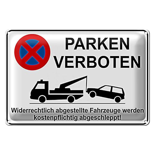 Parken verboten | Abschlepphinweis | Metallschild | 20 cm x 30 cm